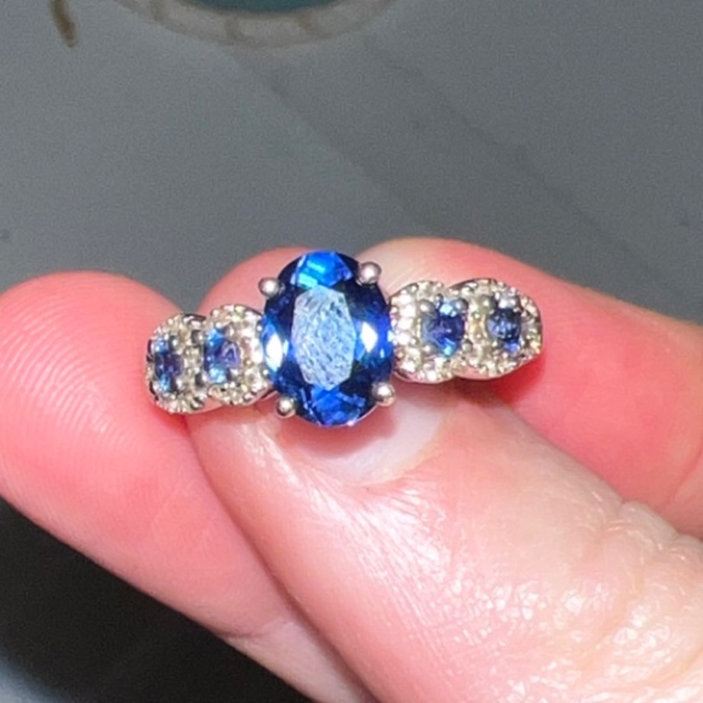 Kay Jewelers Sapphire Blue and Silver Ring